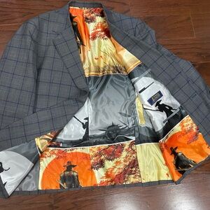 Merino Wool Suit Jacket Mens Plaid Blazer Alazar Australian Custom Anime Lining